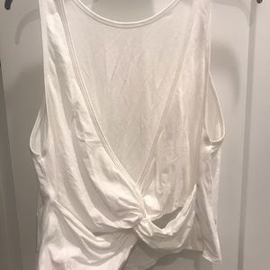 Lululemon White Tank Low Twist Back Crop